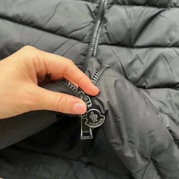 MONCLER WOMENS Flammette Long Down Jacket/Coat - BLACK - XS/00 - Picture 4 of 16